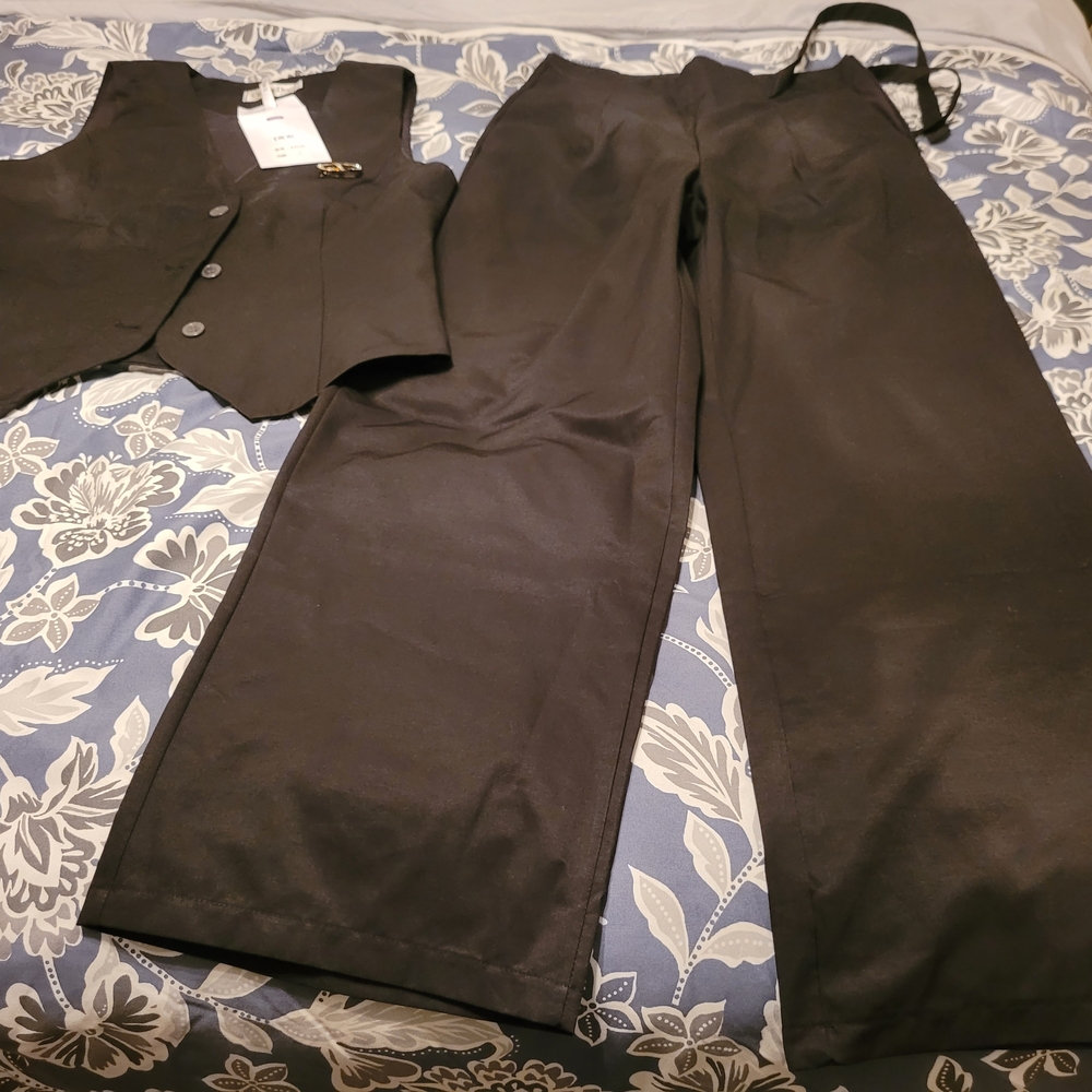 Christian Dior Black Women's Pants & Vest Set w/pin
